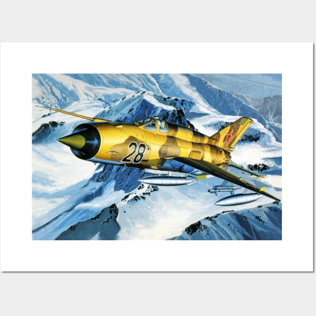 Mig21 Mountain Patrol Wall Art by Aircraft.Lover